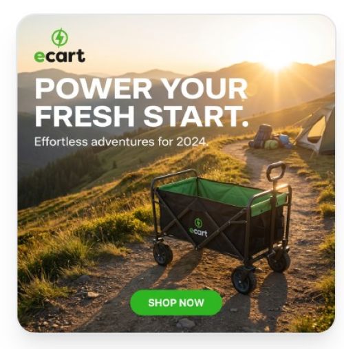 eCart 'Grippy' - Feather Light Electric Camping Trolley