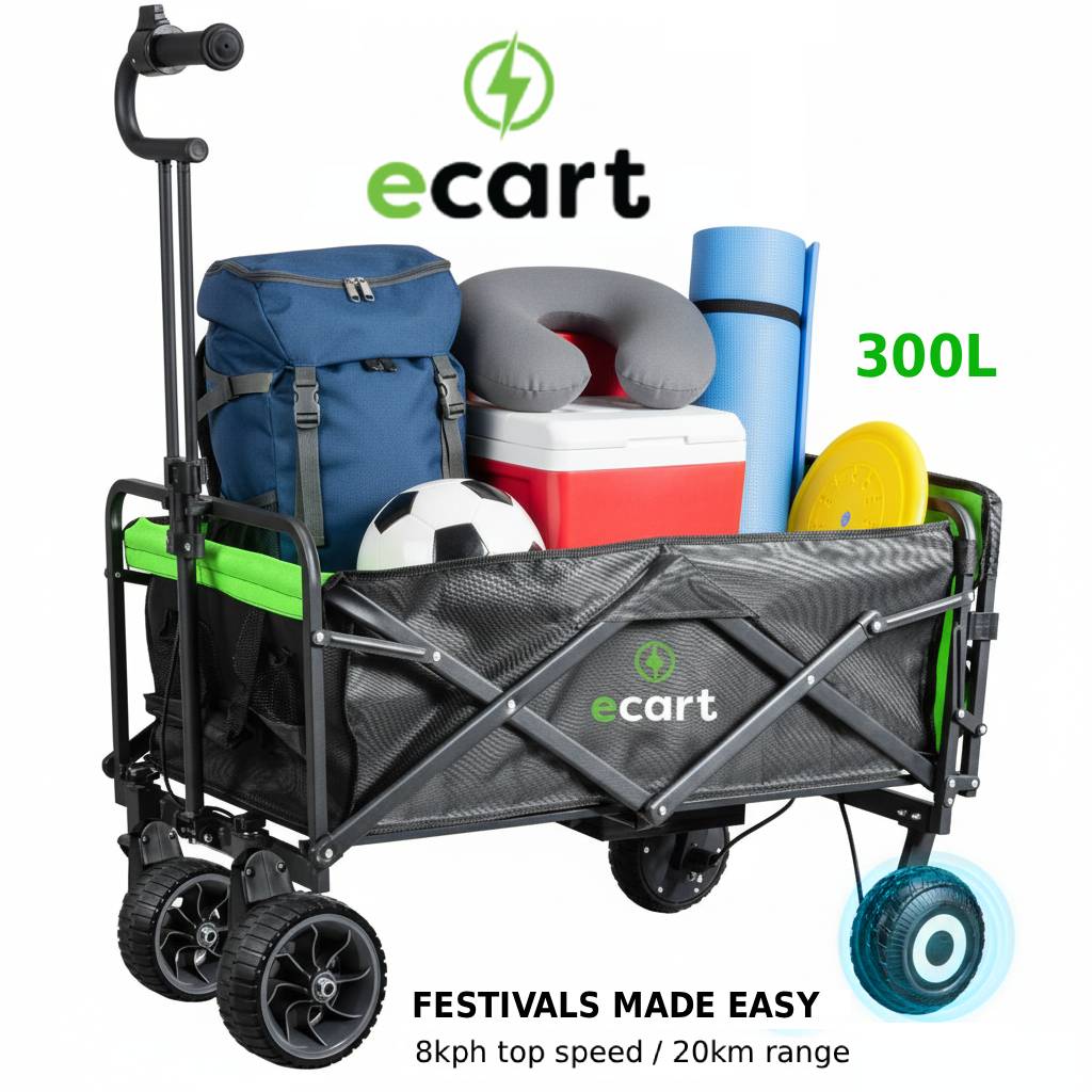 eCart Zoom - High Powered Premium Electric Camping Trolley / Festival Trolley