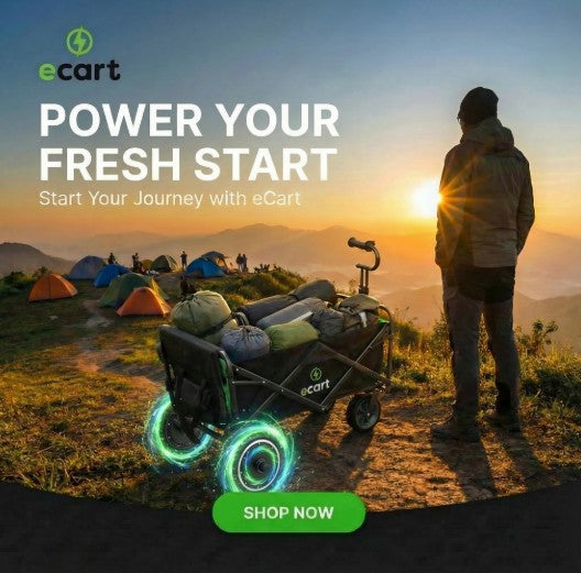 eCart Zoom - High Powered Premium Electric Camping Trolley / Festival Trolley